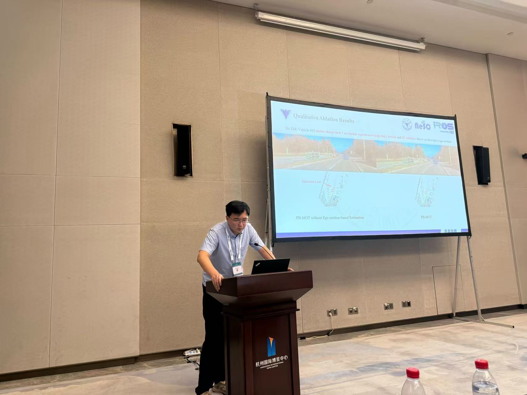 Bo Pang presenting at IROS 2025